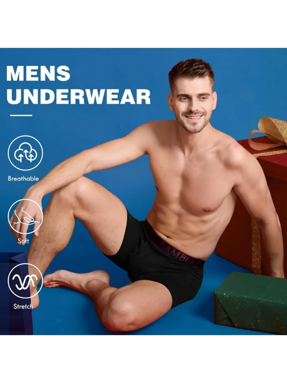 Ultra Soft Breathable Men's Boxer Briefs Pack | Bamboo Cool Comfort Underwear